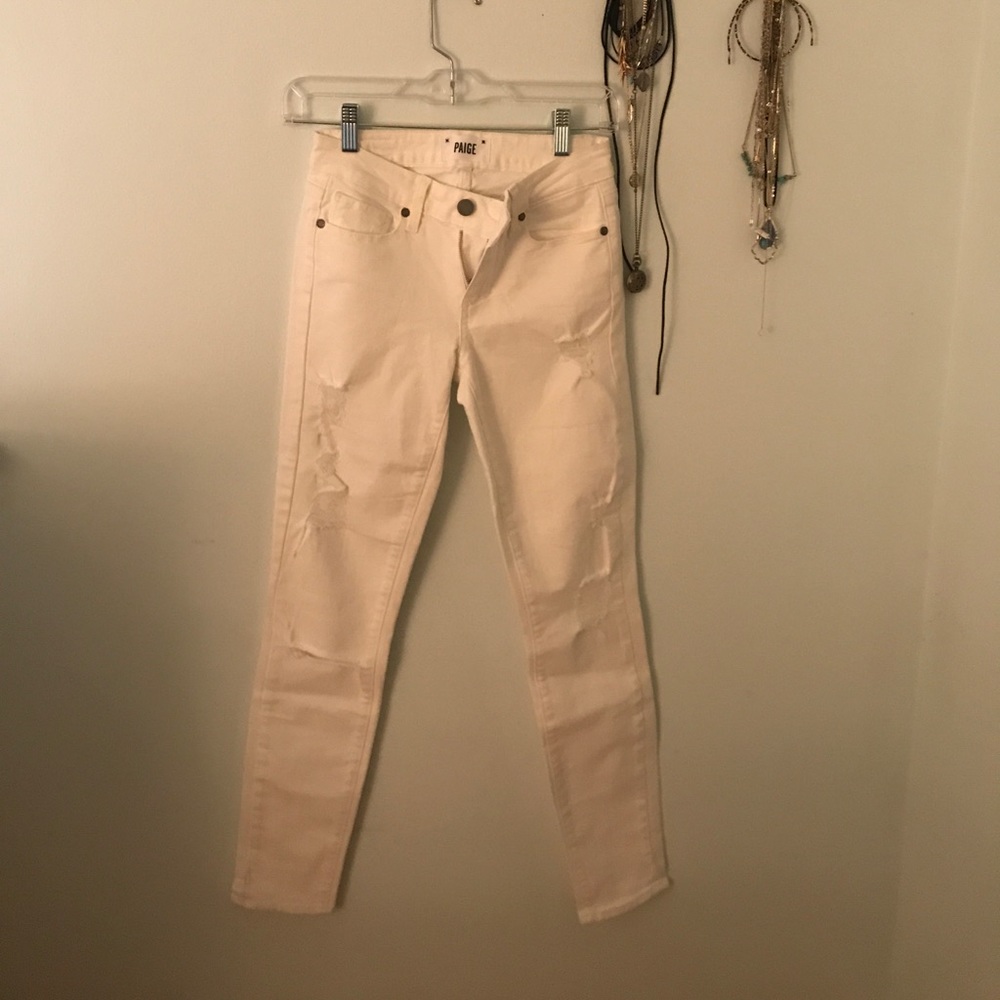 Ripped white Paige jeans